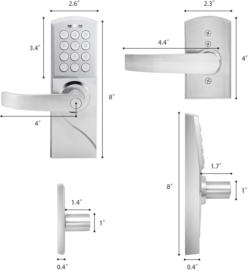 Smart Door Lock Digital Lock Keyless Door Lock Entry by Code and Emergency Key (Right_Hand)