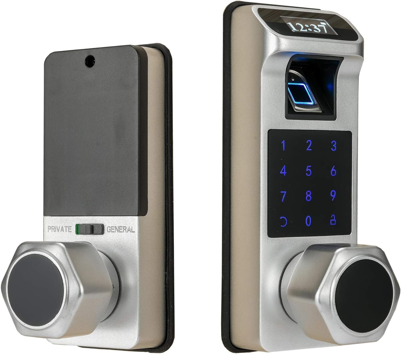 K1 Fingerprint, Keyless Entry, Keypad Lock, Biometric, Digital Door Lock for Home and Office (Silver)