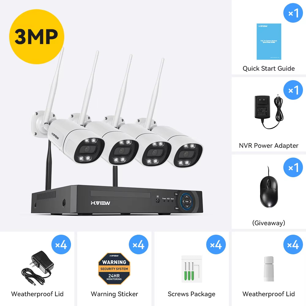 8CH 5Mp Wireless Wifi Camera Security System CCTV Camera Video Surveillance Kit NVR Indoor Outdoor Two-Way Audio Xmeye