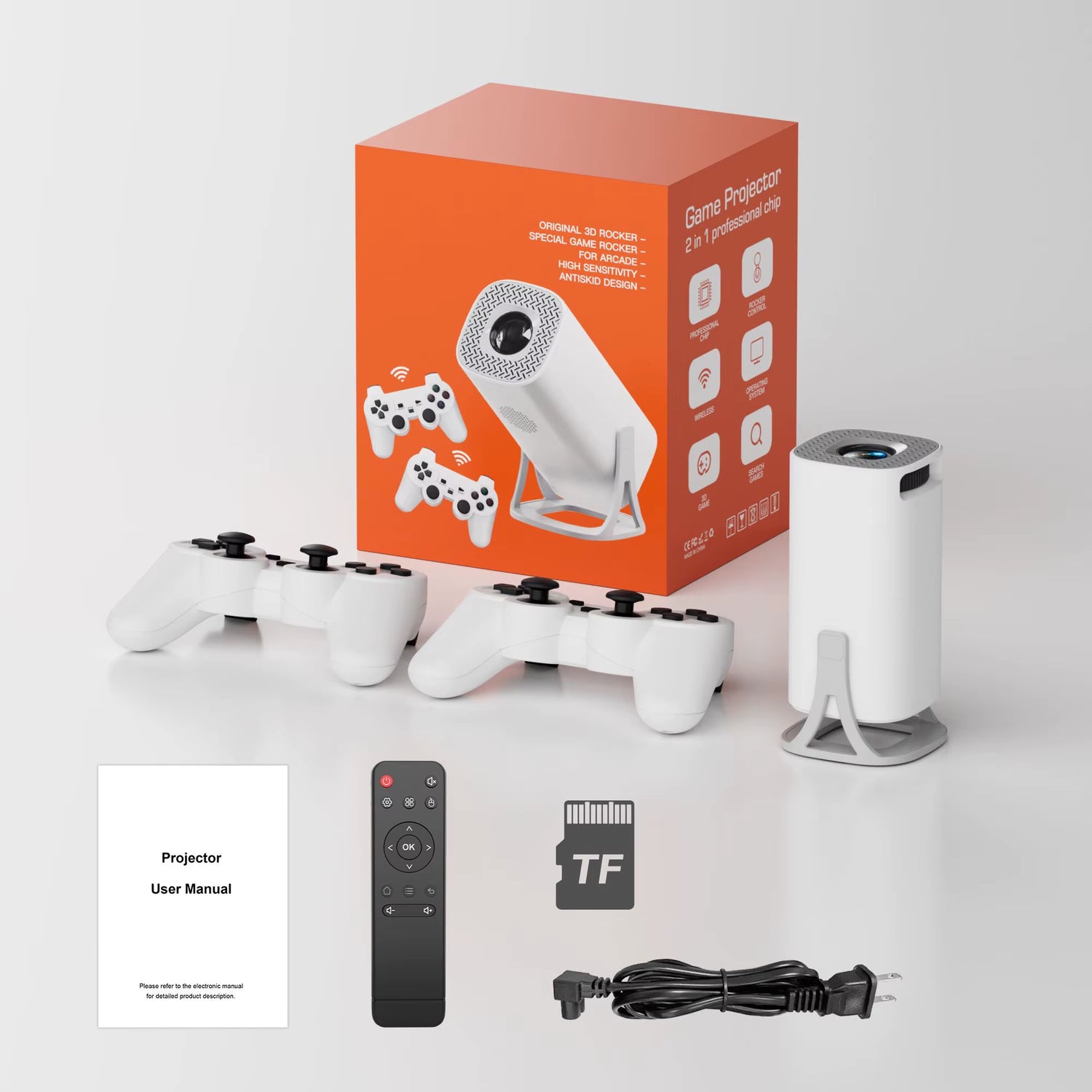 S40GE Android 11 Gaming Projector 64GB TF Card Wireless Gaming Controller Dual WIFI 1280*720P Home Theater Portable Projector