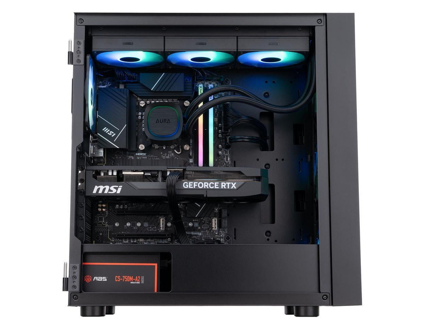 ABS Eurus Aqua Gaming PC - Windows 11 - Intel Core I9-14900Kf - Geforce RTX 5070 Ti - DLSS 4 - Ai-Powered Performance - 32GB DDR5 6400 - 2TB M.2 Nvme SSD - EA14900KF5070TI2