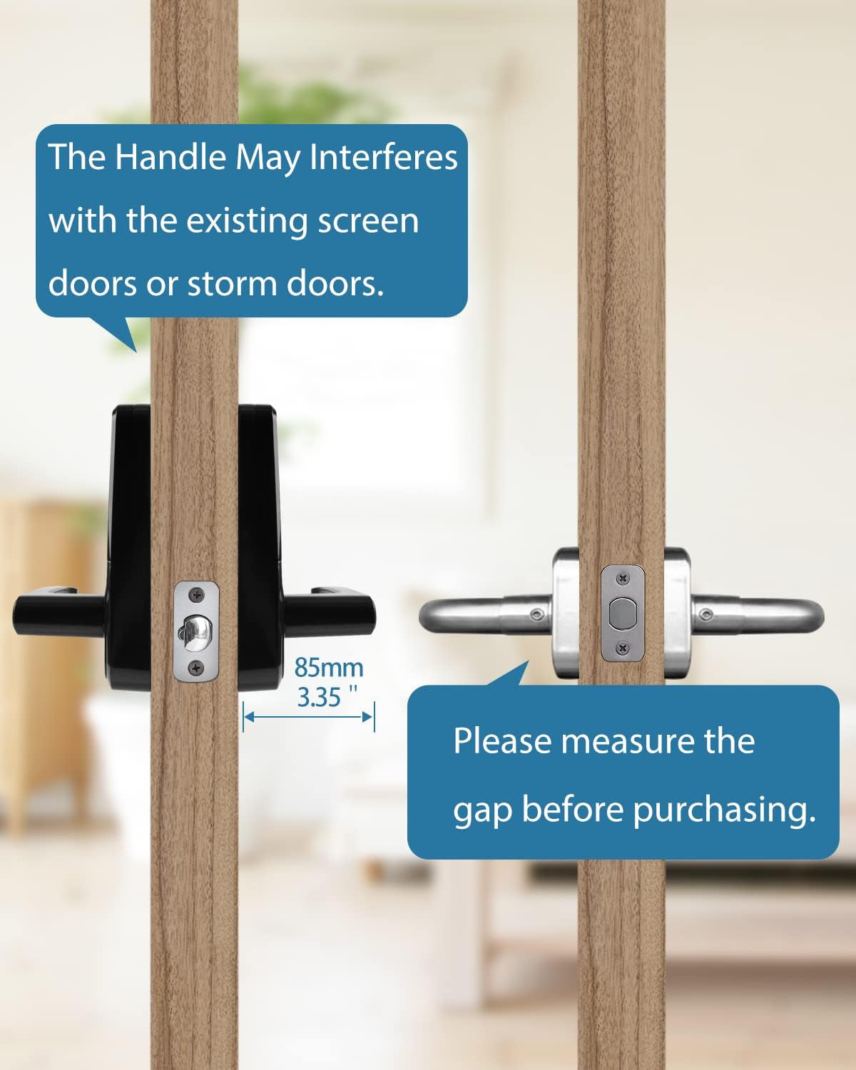 5-In-1 Smart Door Lock - Keyless Entry with Fingerprint, App, IC Cards, Passcode, and Keys - Black