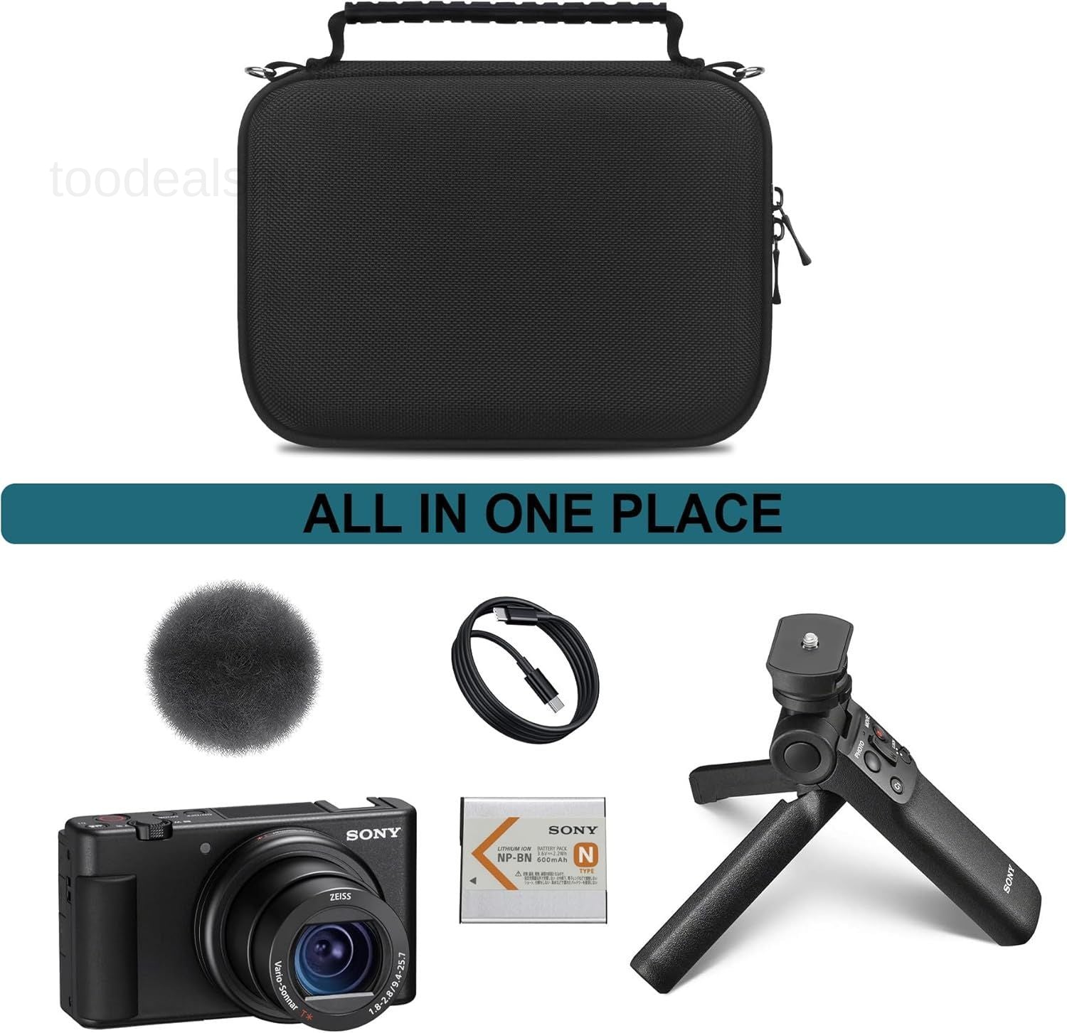 Hard Travel Case for Sony ZV-1F / ZV-1 / II Digital Camera, Black