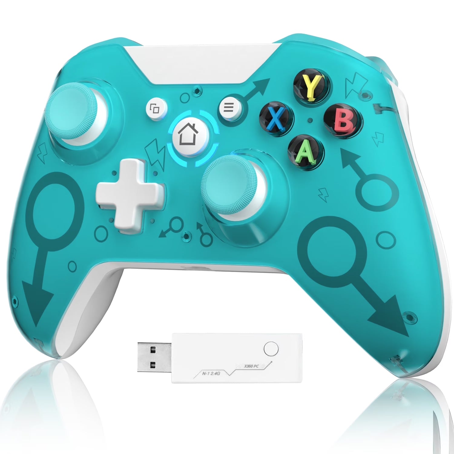 X360 Controller Wireless for Xbox 360/Xbox 360 Slim,2.4Ghz Gamepad Remote Joystick Wireless PC Gaming Controller for PC Windows 10/8/7 with Receiver,Green (NOT for Xbox/Xbox One