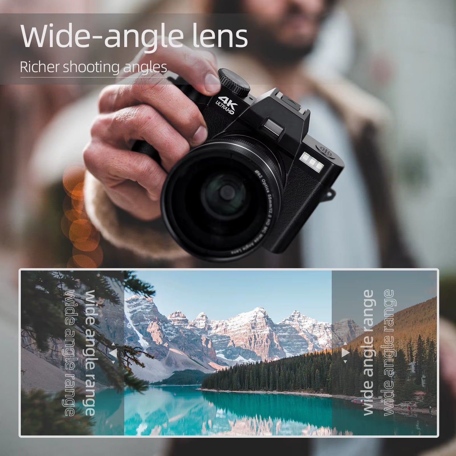 G-Anica Compact Digital Photography Camera4K Wireless Network Camera Retro Vlog Recorder Youtube 48MP Camera 3"Flip Screen
