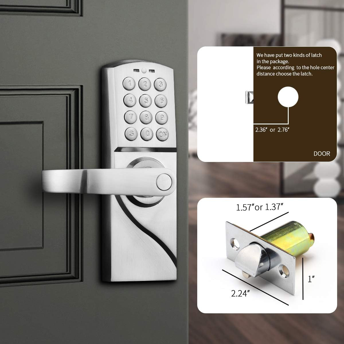 Smart Door Lock Digital Lock Keyless Door Lock Entry by Code and Emergency Key (Right_Hand)