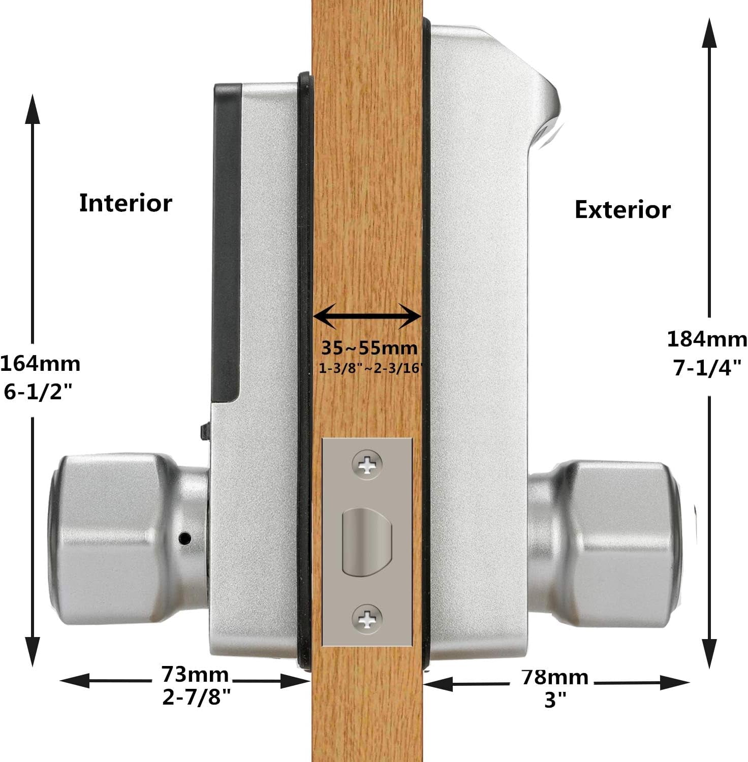 K1 Fingerprint, Keyless Entry, Keypad Lock, Biometric, Digital Door Lock for Home and Office (Silver)