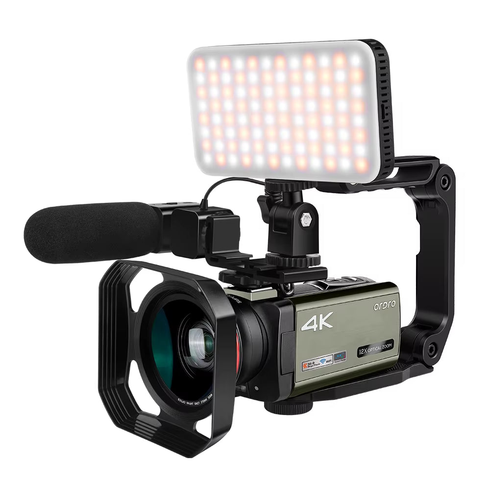 4K UHD High Quality 12X Optical Zoom Camcorder Outdoor Live Streaming Vlog Camera ORDRO