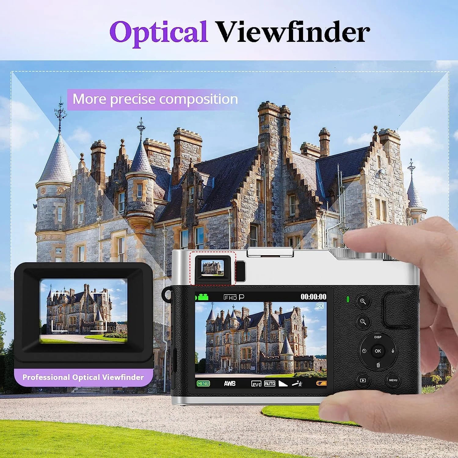 4K Digital Camera for Photography Autofocus 48MP Vlogging Camera for Youtube 16X Digital Zoom Cameras with SD Card