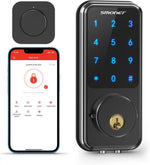 Smart Door Lock, Keypad Deadbolt with Wifi Bridge, Bluetooth Touchscreen, Alexa Compatible, Black